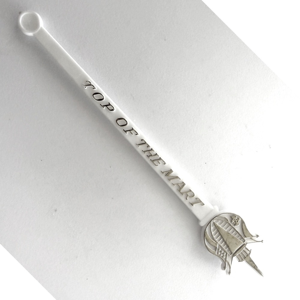 Vintage Top of the Mart New Orleans LA Swizzle Stick Plastic Drink Stirrer White